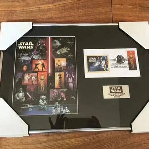 Custom Framed 2007 USPS Star Wars 1st Day of Issue Stamp Sheet 67/200
